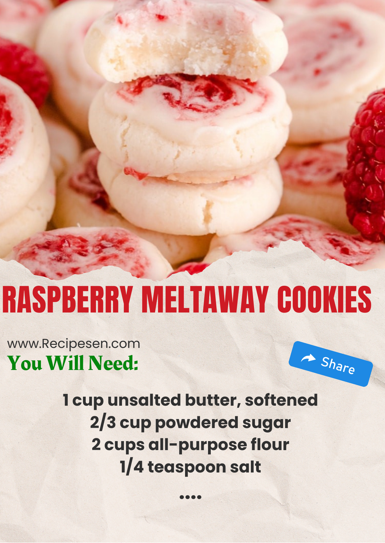 Raspberry Meltaway Cookies