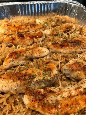 Chicken with Garlic Parmesan Rice Recipe food