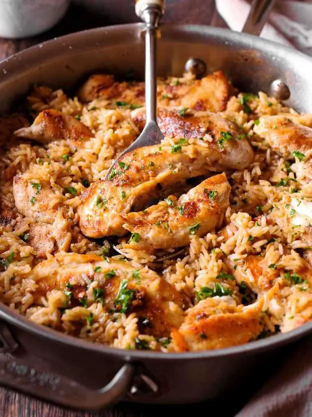 Chicken with Garlic Parmesan Rice Recipe