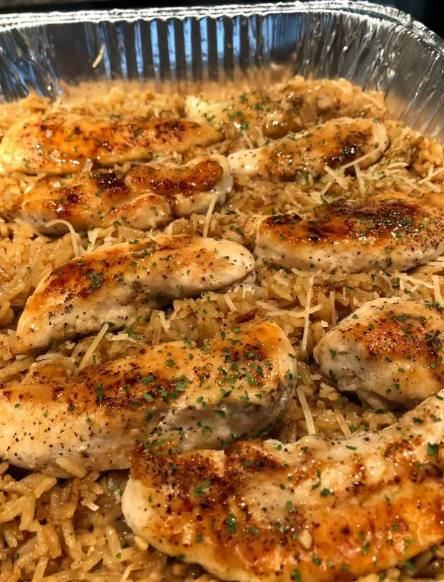 Chicken with Garlic Parmesan Rice Recipe food