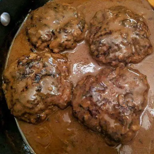 Hamburger Steaks with Brown Gravy recipes foods