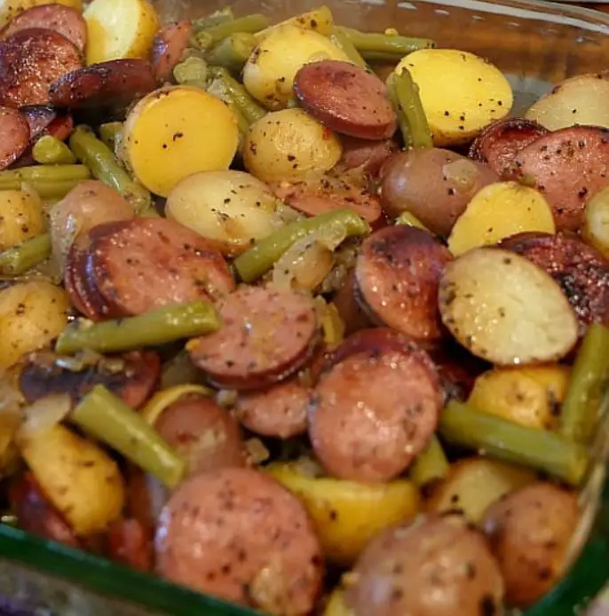 Sausage Green Bean Potato Casserole Recipe food