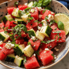 Watermelon Basil Salad Recipe
