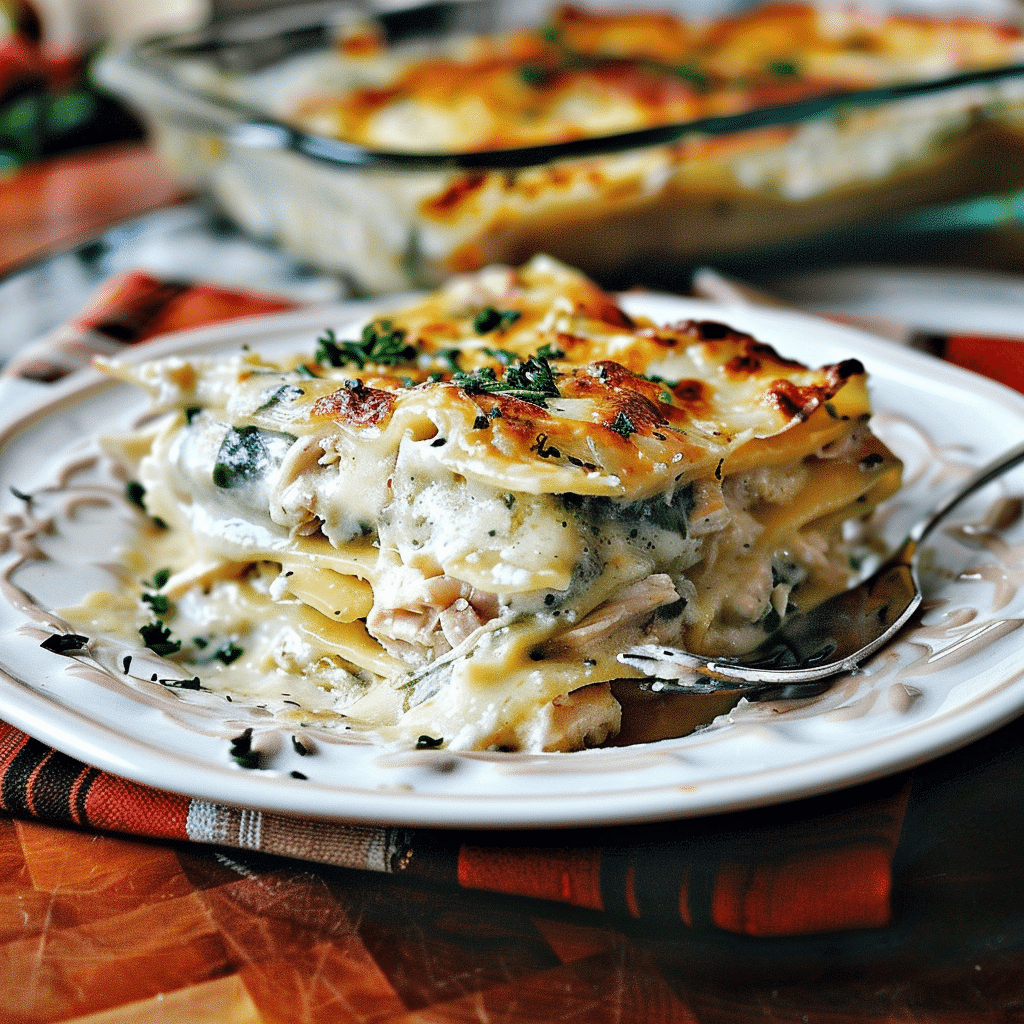 White Cheese Chicken Lasagna Recipe