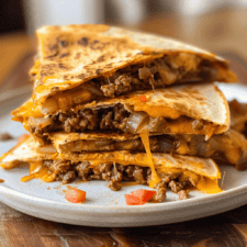 Cheesy Ground Beef Quesadillas Recipe