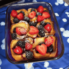 Summer Berry Stuffed French Toast Casserole Bake Recipe
