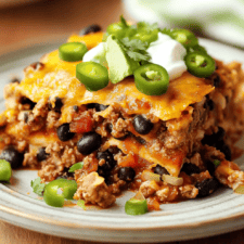 Black Bean and Beef Enchilada Casserole Recipe