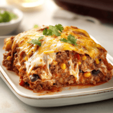 Beef Enchilada Casserole with Corn Tortillas Recipe