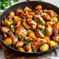 Garlic Butter Chicken and Potatoes Skillet Recipe
