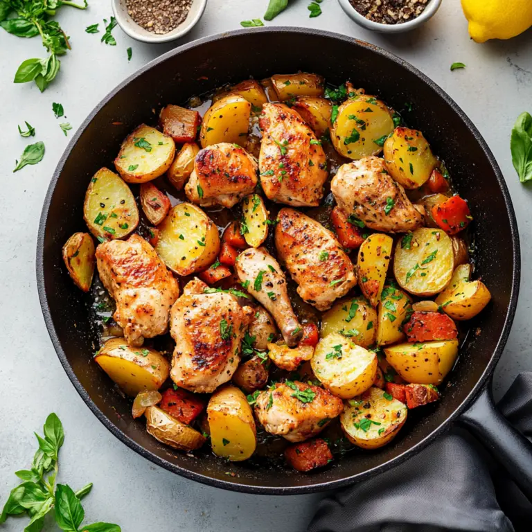 Garlic Butter Chicken and Potatoes Skillet Recipe