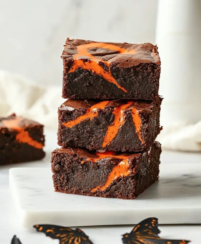 Halloween Swirl Cream Cheese Brownies Recipe