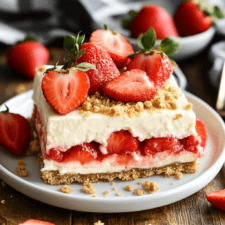 Layered Strawberry Cheesecake Lasagna with Graham Cracker Crust Recipe