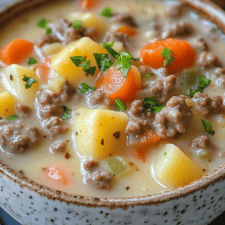 Creamy Potato & Hamburger Soup Recipe