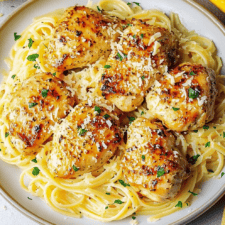 Lemon Garlic Butter Chicken With Parmesan Linguine Recipe