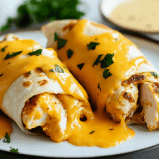 Great Cheesy Garlic Chicken Wraps Recipe