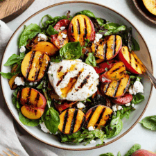 Summer Grilled Peach and Burrata Salad Recipe