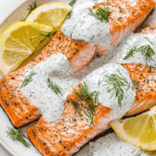 Summer Grilled Salmon with Dill Sauce Seafood Recipe
